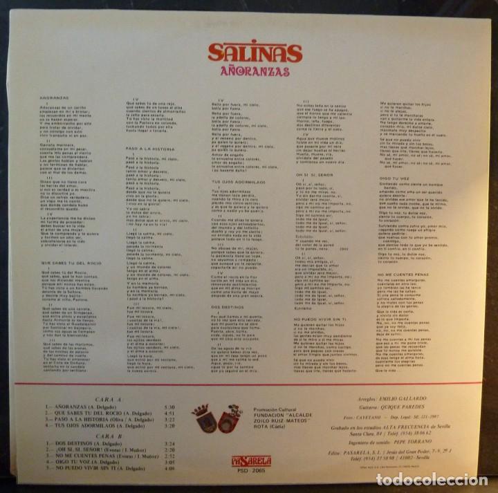 Discos de vinilo: SALINAS // A&Ntilde;ORANZAS //1987 //(VG VG). LP - Foto 2