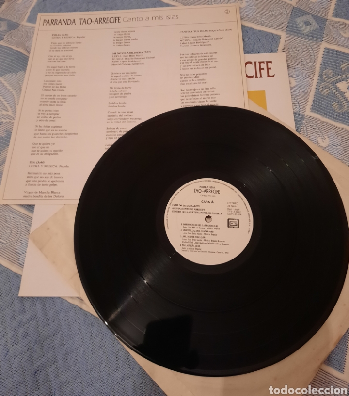 Discos de vinilo: Parranda Tao -Arrecife - Canto a mis islas - Foto 2