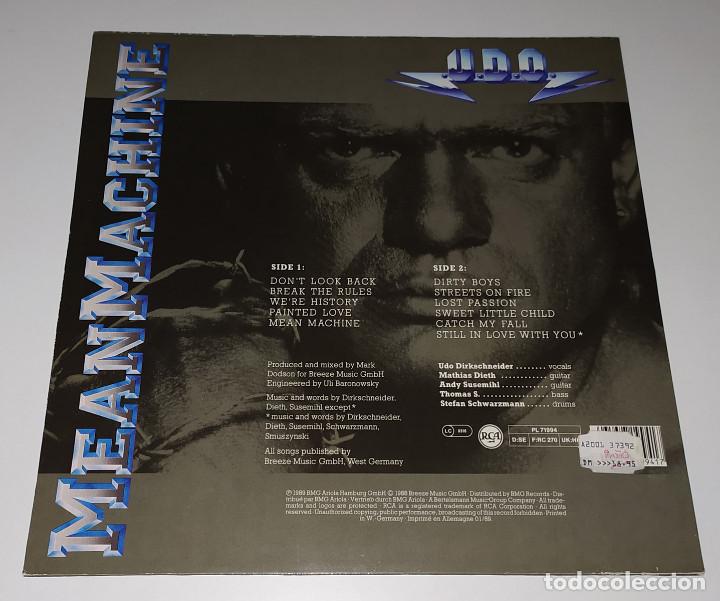 Discos de vinilo: LP U.D.O. - MEAN MACHINE - Foto 2