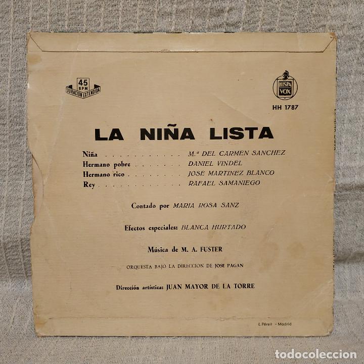 Discos de vinilo: LA NIÑA LISTA - CUENTO INFANTIL CONTADO POR MARIA ROSA SANZ SINGLE HISPAVOX DEL AÑO 1958 - Foto 2 - 222716391
