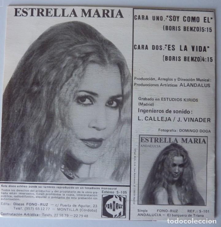 Discos de vinilo: ESTRELLA MARIA // SOY COMO EL // 1986 // SINGLE - Foto 2