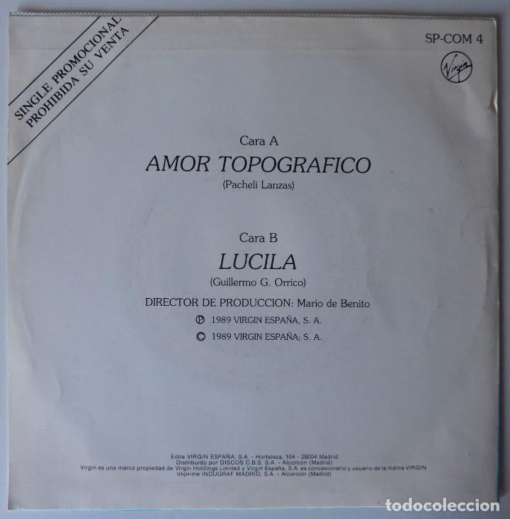 Discos de vinilo: LOSCOMOTORAS // AMOR TOPOGRAFICO //PROMO // 1989 // SINGLE - Foto 2