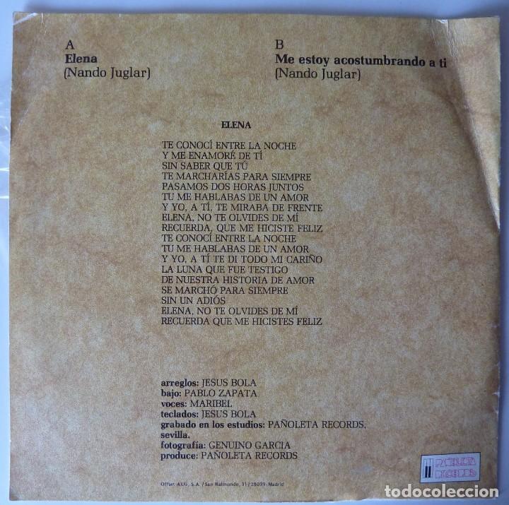 Discos de vinilo: NANDO JUGLAR // ELENA // 1986 //SINGLE - Foto 2