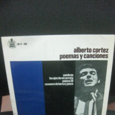 Discos de vinilo: ALBERTO CORTEZ POEMAS Y CANCIONES. SOMBRAS + 3. HISPA VOX EP 1967