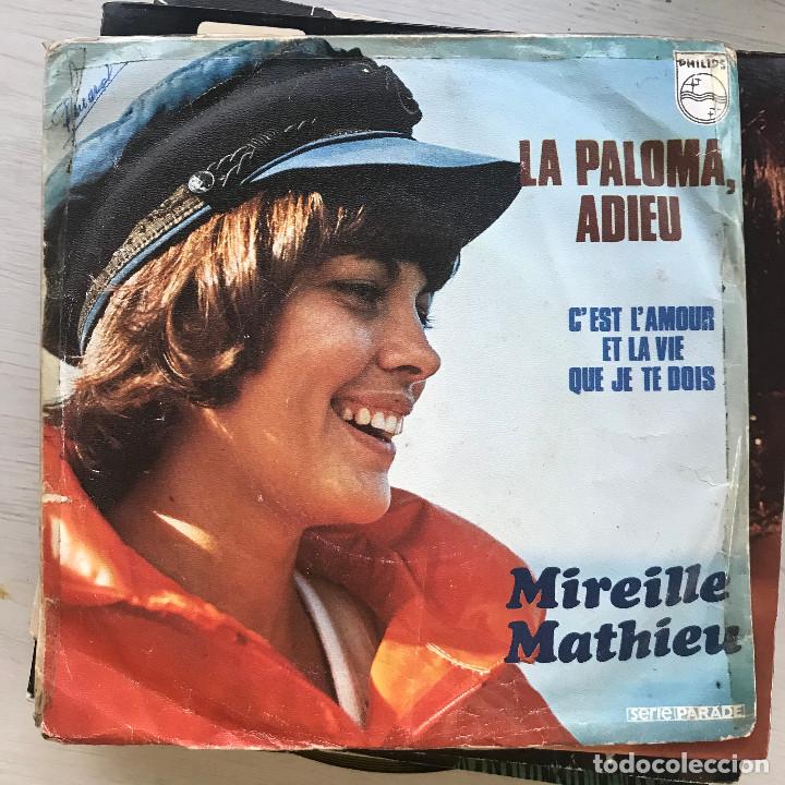 Discos de vinilo: MIREILLE MATHIEU - LA PALOMA, ADIEU - SINGLE PHILIPS FRANCIA 1973 - Foto 1
