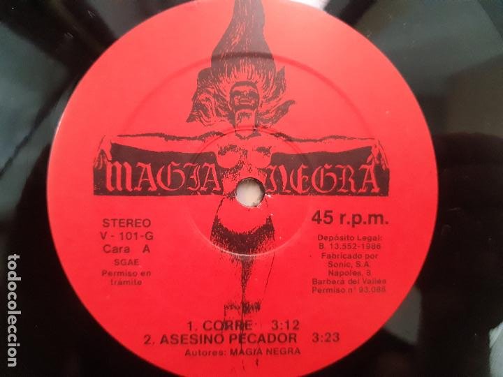 Discos de vinilo: MAGIA NEGRA- SPAIN EP 12” 1986- FIRMADO POR TODA LA BANDA- VINILO EXC. ESTADO. - Foto 9 - 222909602