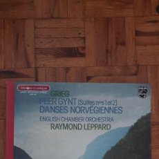 Discos de vinilo: GRIEG – RAYMOND LEPPARD, ENGLISH CHAMBER ORCHESTRA – PEER GYNT (SUITES N°S 1 ET 2) / DANSES NORVÉGIE. Lote 223004980