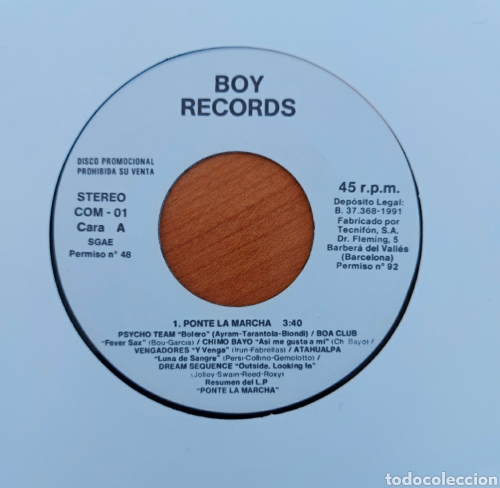 Discos de vinilo: Single Ponte la marcha - Boy records/Chimo Bayo - Foto 1