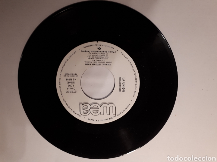Discos de vinilo: LA UNI&Oacute;N / LA DAMA SE ESCONDE. SINGLE - Foto 4