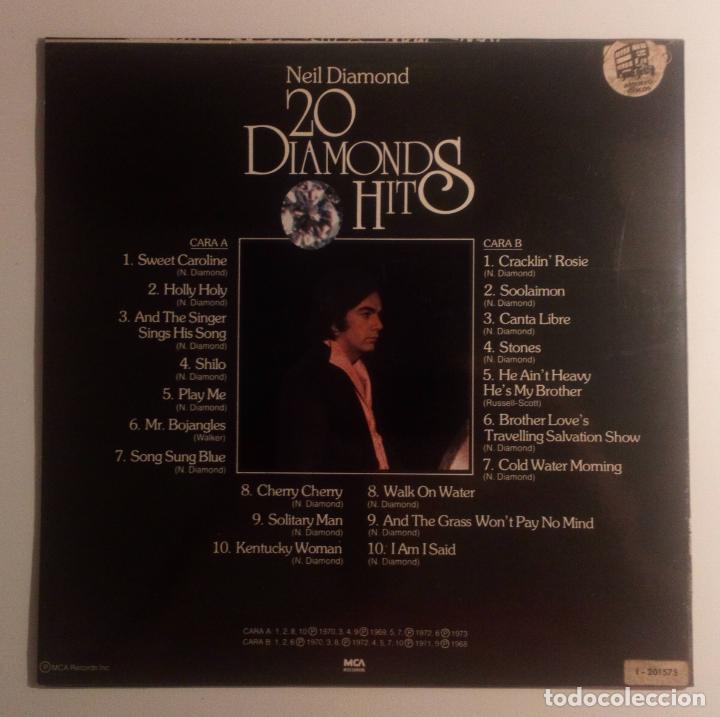 Discos de vinilo: Neil Diamond - 20 Diamonds Hits - Foto 2