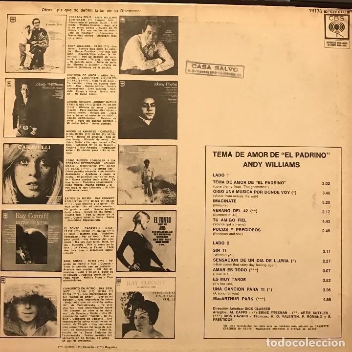 Discos de vinilo: LP argentino de Andy Williams año 1972 - Foto 2 - 27343651