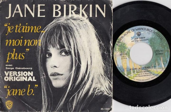 Discos de vinilo: JANE BIRKIN - JE T'AIME MOI NON PLUS - SINGLE DE VINILO EDICION ESPA&Ntilde;OLA C-58