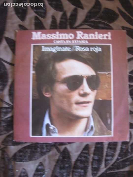 Discos de vinilo: MASSIMO RANIERI. IMAGINATE / ROSA ROJA. SINGLE CBS 1977. - Foto 1
