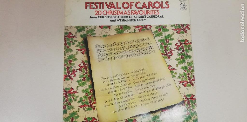 Discos de vinilo: A2-Various - Festival Of Carols - 20 Christmas Fa - VINILO 12 DISCO G PORTADA G