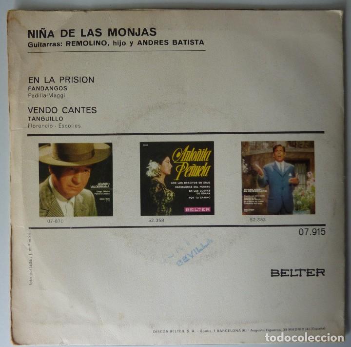 Discos de vinilo: NI&Ntilde;A DE LAS MONJAS // EN LA PRISION // 1971 // SINGLE - Foto 2
