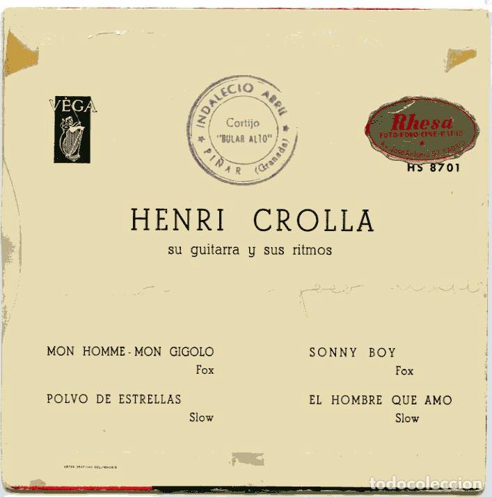 Discos de vinilo: VINILO SINGLEDE HENRI CROLLA. 1957 - Foto 4