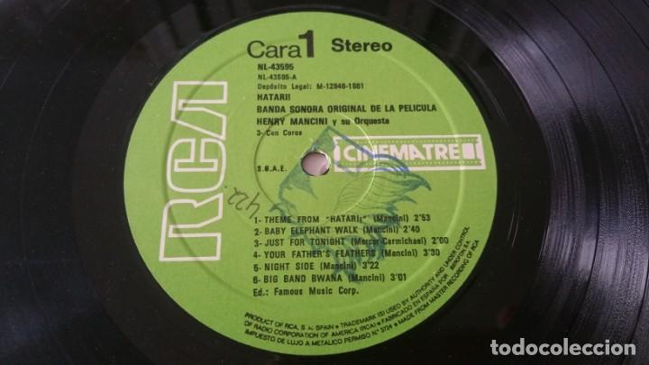 Discos de vinilo: LP BSO HATARI HENRY MANCINI RCA 1981 ESPA&Ntilde;A - Foto 4