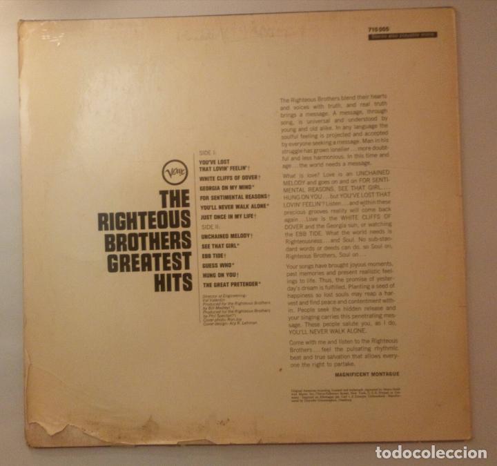 Discos de vinilo: The Righteous Brothers - Greatest Hits - Foto 2