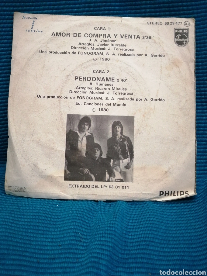 Discos de vinilo: SINGLE LOS CHICHOS &rdquo;AMOR DE COMPRA Y VENTA&rdquo; - Foto 2