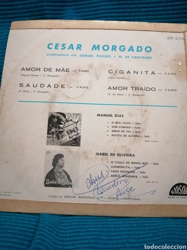 Discos de vinilo: FADO, C&Eacute;SAR MORGADO - Foto 2