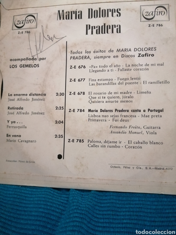 Discos de vinilo: MARIA DOLORES PRADERA ACOMPA&Ntilde;ADA CON LOS GEMELOS - Foto 2