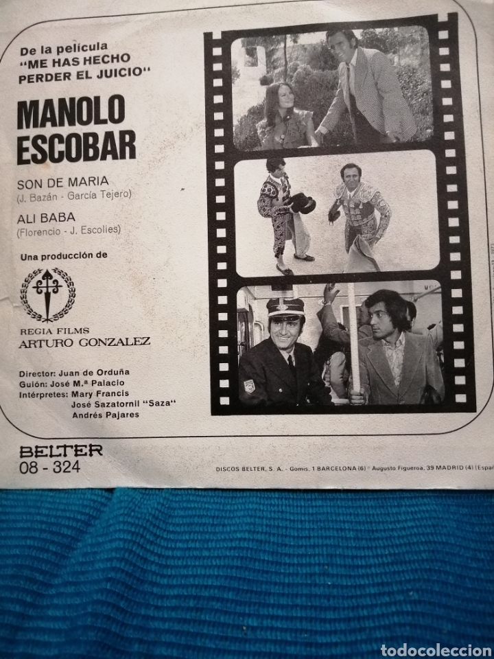 Discos de vinilo: MANOLO ESCOBAR DE LA PEL&Iacute;CULA &rdquo;QUE ME HAS HECHO PERDER&rdquo; - Foto 2
