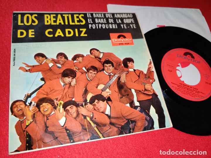 Discos de vinilo: LOS BEATLES DE CADIZ EL BAILE DEL AMARGAO/EL BAILER DE LA GRIPE/POTPOURRI YE-YE 7 EP 1965 POLYDOr
