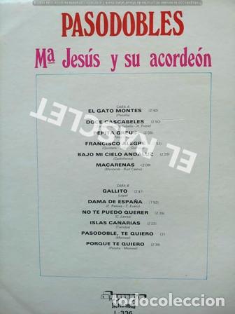 Discos de vinilo: LP DE - PASODOBLES - M&ordf; JESUS Y SU ACORDEON - - Foto 2
