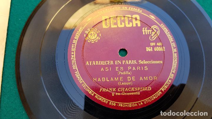 Discos de vinilo: FRANK CHACKSFIELD Y SU ORQUESTA - ATARDECER EN PARIS - SINGLE - Foto 4