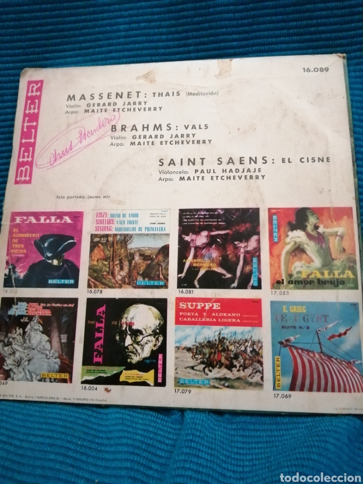Discos de vinilo: SINGLE MASSENET, SAINT SAENS, BRAHMS - Foto 2