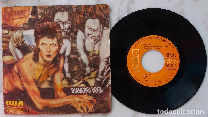 Discos de vinilo: DAVID BOWIE, DIAMOND DOGS. SINGLE ESPA&Ntilde;A - Foto 1