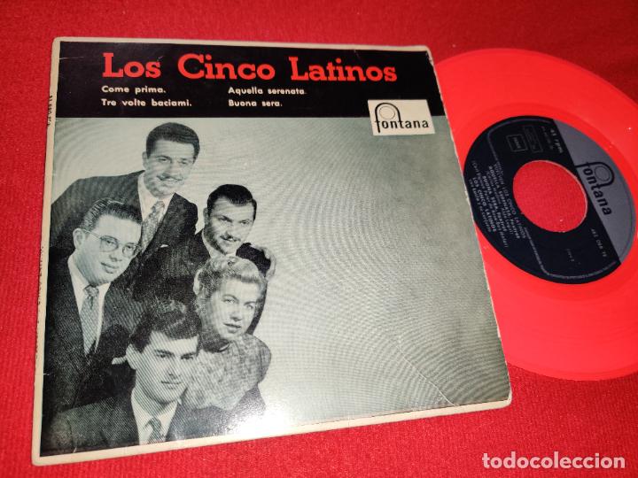 Discos de vinilo: LOS CINCO LATINOS Come prima/Tre volte baciami/Aquella serenata/Buona sera EP 1960 VINILO ROSA