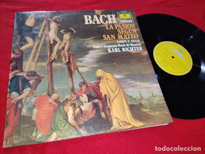 Discos de vinilo: ORQ.BACH MUNICH Dir;Richter BACH PASION SEGUN SAN MATEO LP 1984 Deutsche ESPA&Ntilde;A SPAIN