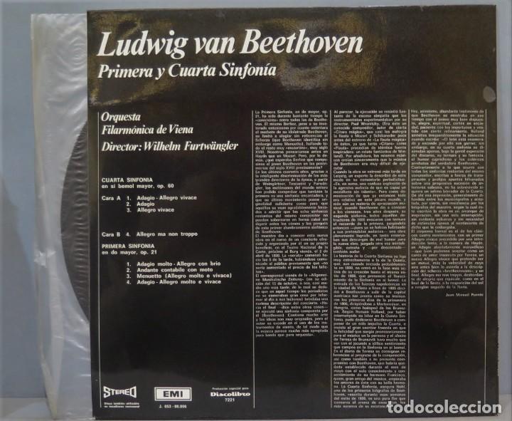 Discos de vinilo: LP. BEETHOVEN. PRIMERA Y CUARTA SINFONIA - Foto 2