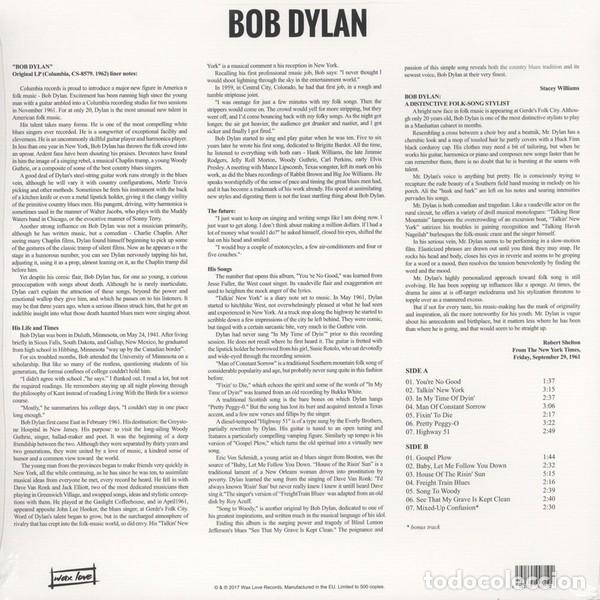 Discos de vinilo: Bob Dylan - Bob Dylan - Foto 2