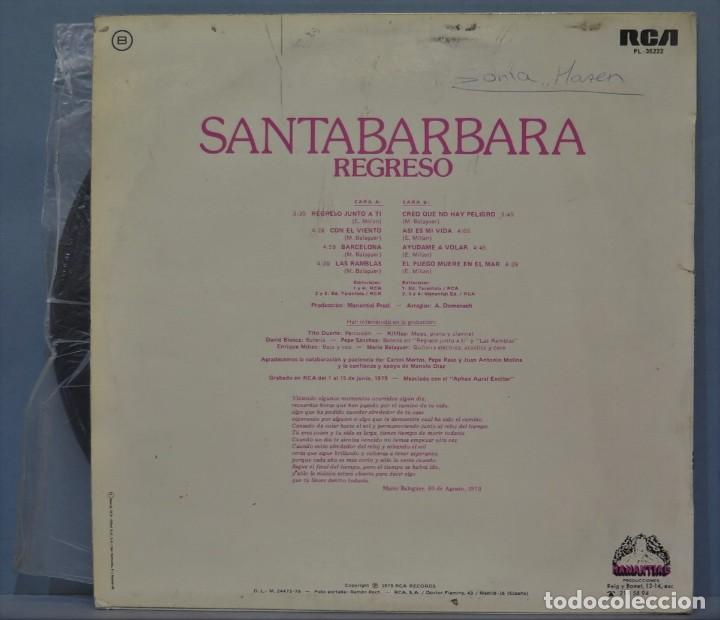 Discos de vinilo: LP. SANTABARBARA. REGRESO - Foto 2