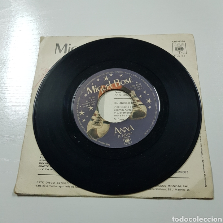 Discos de vinilo: MIGUEL BOSE - ANNA - Foto 3