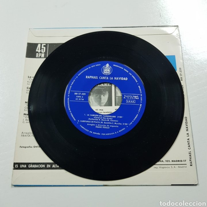 Discos de vinilo: RAPHAEL CANTA LA NAVIDAD - HISPAVOX - Foto 3