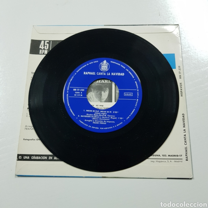 Discos de vinilo: RAPHAEL CANTA LA NAVIDAD - HISPAVOX - Foto 4