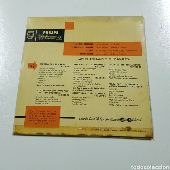 Discos de vinilo: MICHEL LEGRAND Y SU ORQUESTA 1959 - Foto 2