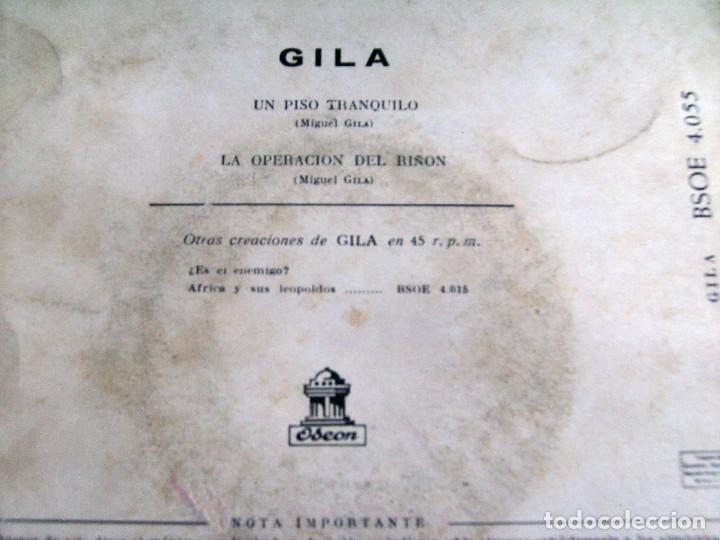 Discos de vinilo: GILA - SINGLE - UN PISO TRANQUILO + 1 - A&Ntilde;O 1958 - Foto 7