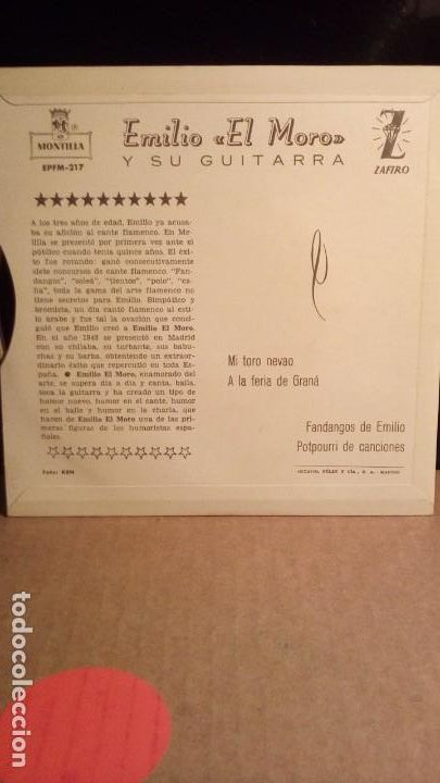 Discos de vinilo: EMILIO EL MORO Y SU GUITARRA . - Foto 3