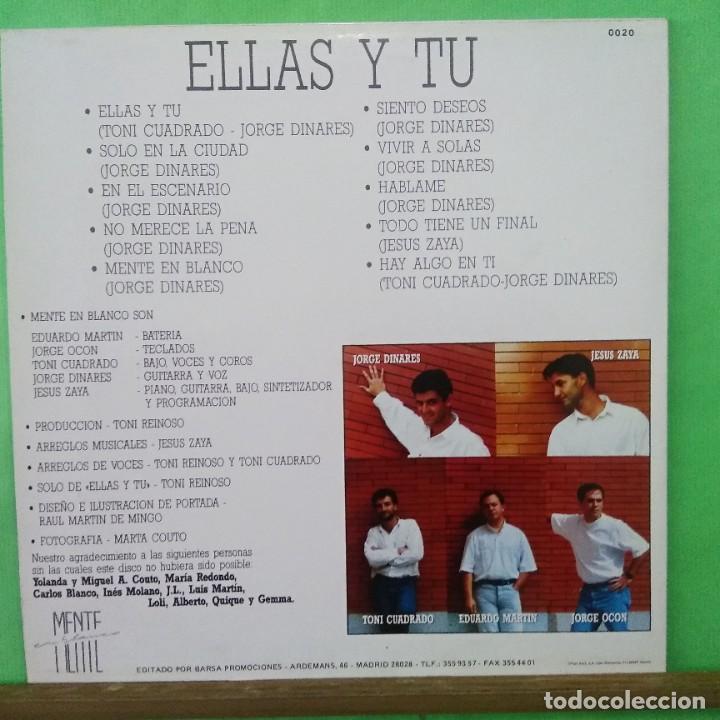 Discos de vinilo: MENTE EN BLANCO - ELLAS Y TU LP 1991 POP VINILO - Foto 2
