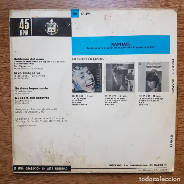 Discos de vinilo: DISCO EP EUROVISI&Oacute;N RAPHAEL. HABLEMOS DEL AMOR - Foto 2