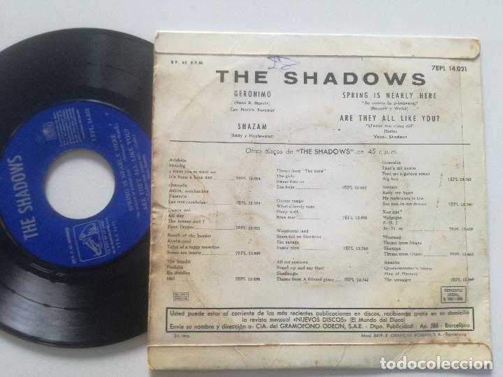 Discos de vinilo: THE SHADOWS - Geronimo +3 - EP LA VOZ DE SU AMO 1964 - Foto 2