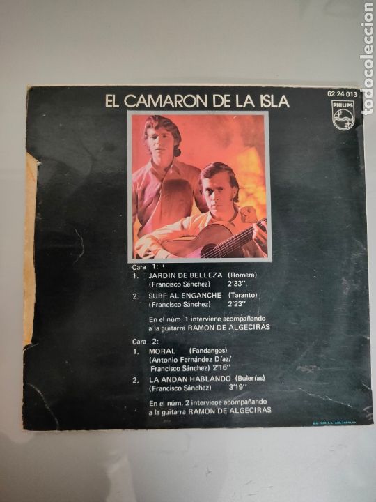 Discos de vinilo: SINGLE CAMARON DE LA ISLA PACO DE LUCIA 1966 - Foto 2