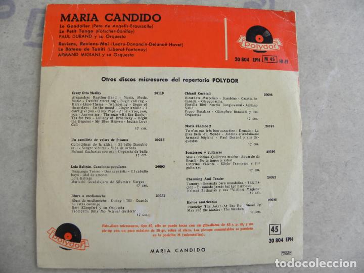 Discos de vinilo: MARIA CANDIDO -LE GONDOLIER -EP 1968 - Foto 2