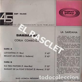 Discos de vinilo: SINGLE DE - SARDANAS - COBLA COMBO GILI - - Foto 3