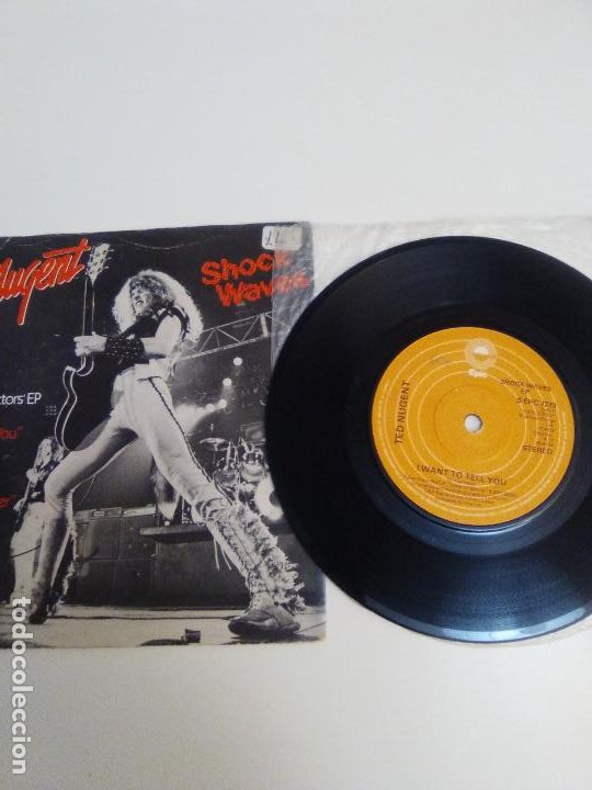 Discos de vinilo: TED NUGENT Shock waves I want to tell you / Paralyzed / Cat scratch fever ( 1979 EPIC UK ) BEATLES - Foto 3 - 224720215