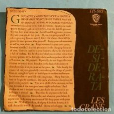 Discos de vinilo: LES CRANE (SINGLE 1972) DESIDERATA (POEMA RECITADO) - ESPERANZA